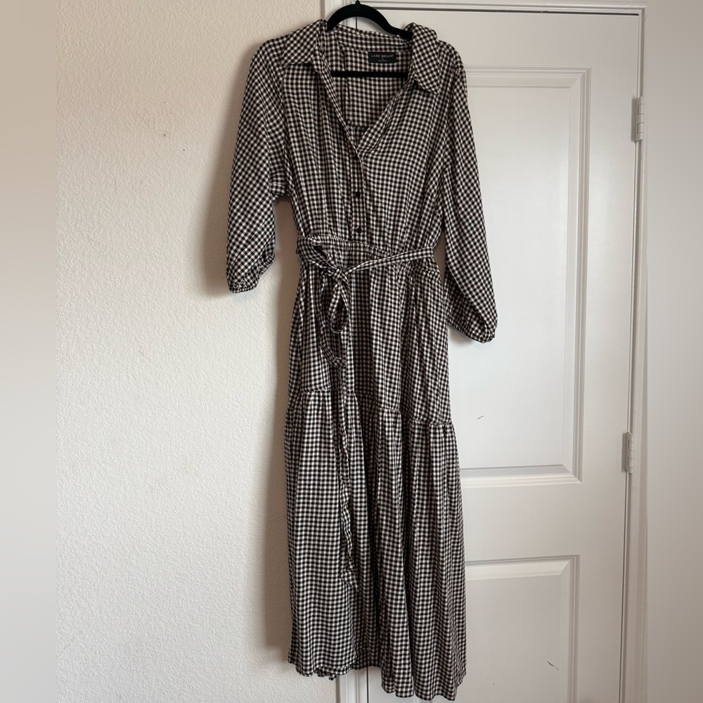 Black and White Gingham Maxi Dress